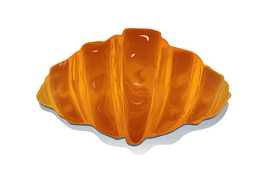 Fototapeta premium Ruddy french croissant on white background