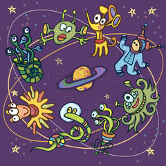 cosmos doodle seamless