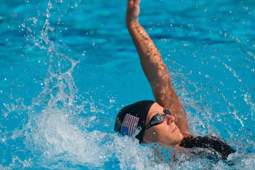 American back stroke swimmer