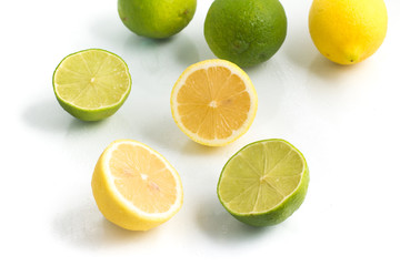 Obraz na płótnie Canvas Green and Yellow Lemon or Lime.
