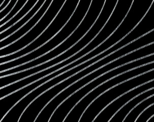 Naklejka premium Silver painted curved striped background.