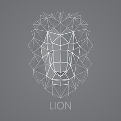 Lion. Linear, triangular lion.