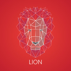 Lion. Linear, triangular lion.