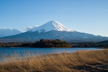 Fototapeta na wymiar Meadow Lake and Mount Fuji