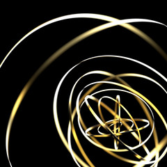 Abstract futuristic illustration with golden rings