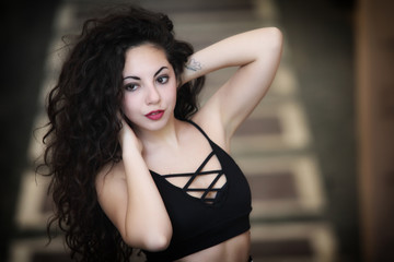 Fototapeta premium Beautyful girl in urban background