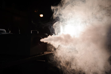 smoke machine in action