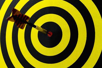 Target dart with arrow background ,metaphor to target marketing or target arrow concept.