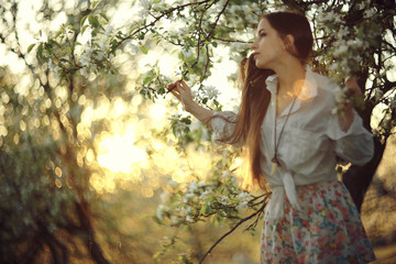 Happiness summer portrait young adult beautiful girl