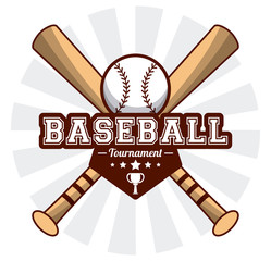 baseball sport tournament bats ball sticker image vector illustration eps 10