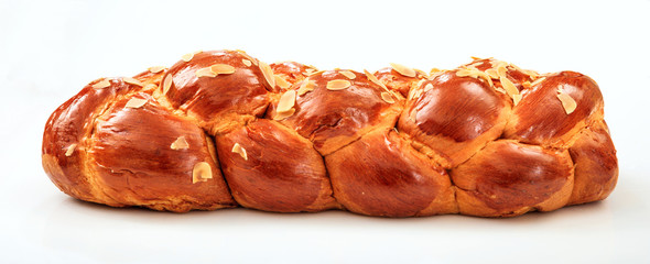 Easter bread on white background