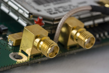 Gold-plated connector screw.