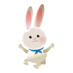 flat design rabbit cartoon icon vector illustration