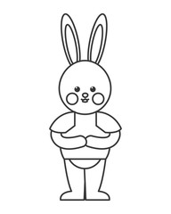 Obraz premium flat design rabbit cartoon icon vector illustration