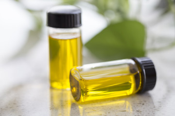Essential oils on the table