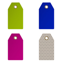 Empty price tags. Isolated on white background. 3D rendering illustration.