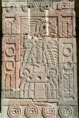 Artwork at patio of the Pillars in Teotihuacan