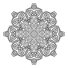 Fototapeta premium Mandala. Black and white decorative element. Picture for coloring.
