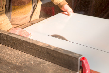 Carpenter working in studio