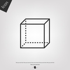 Geometric cube vector icon