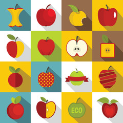 Apple icons set design logo, flat style