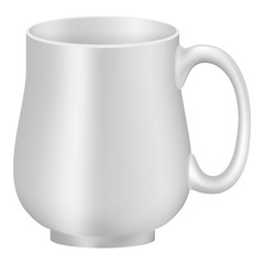 White empty mug mockup, realistic style