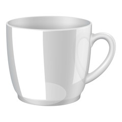 White cup mockup, realistic style