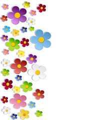 Colorful flowers Background in Paper Cut Style