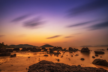 abstract seascape with smooth water in twilight time - can use to display or montage on product