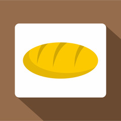 Loaf bread icon, flat style