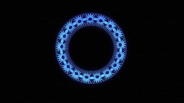 Cogwheel Gear in Hologram Wireframe Style. Nice 3D Rendering
