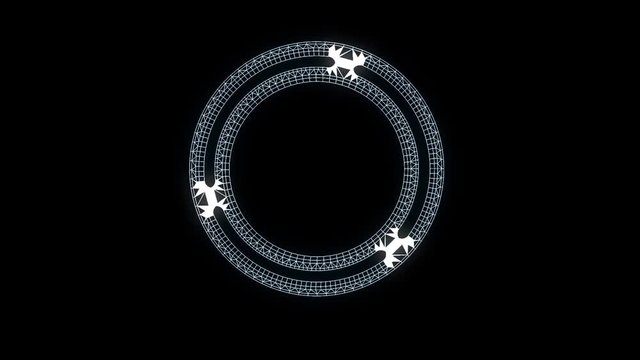 Cogwheel Gear in Hologram Wireframe Style. Nice 3D Rendering
