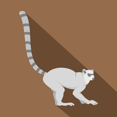 Lemur icon, flat style