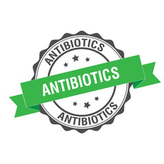 Antibiotics stamp illustration
