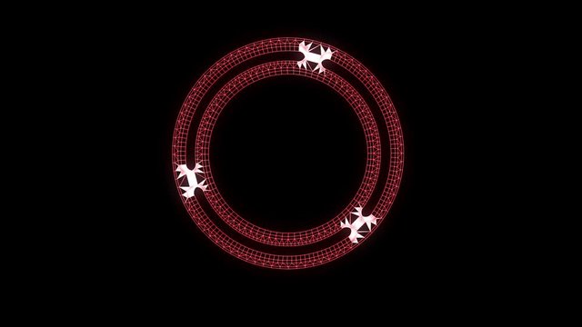 Cogwheel Gear in Hologram Wireframe Style. Nice 3D Rendering
