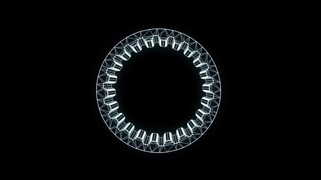 Cogwheel Gear in Hologram Wireframe Style. Nice 3D Rendering
