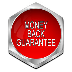 Money back Guarantee button - 3D illustration
