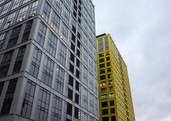 Fototapeta premium Construction of an office center in Moscow..