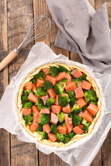 broccoli and salmon quiche