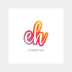 EH logo, vector. Useful as branding symbol, app icon, alphabet element, clip-art.