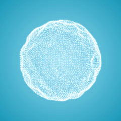 The Sphere Consisting of Points. Global Digital Connections. 3D Technology Style.