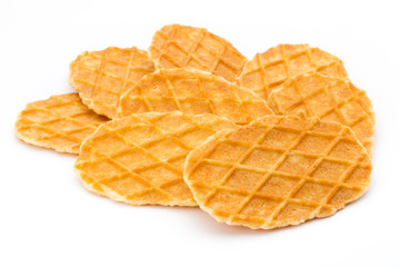 Sweet waffle on the white background.