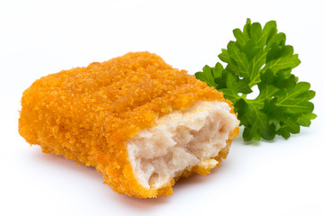 Nugget chiken on the white background.