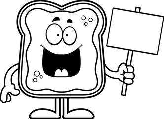 Cartoon Toast With Jam Sign
