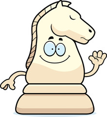 Cartoon Chess Knight Waving