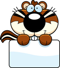 Obraz premium Cartoon Chipmunk Sign