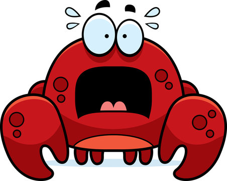 scared red crab cartoon clip art preview