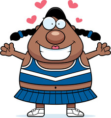 Cartoon Cheerleader Hug