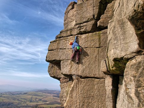 Rock Climbing On Gritstone UK