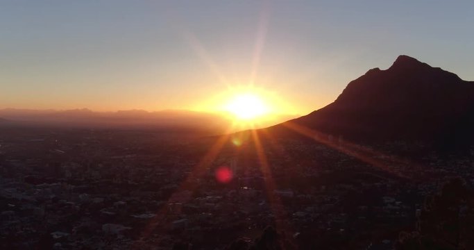 Sunrice drone shot Signal hill, Cape Town 4K